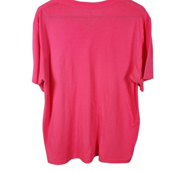Hot Pink V-Neck Tee | Size L - Picture 2 of 8